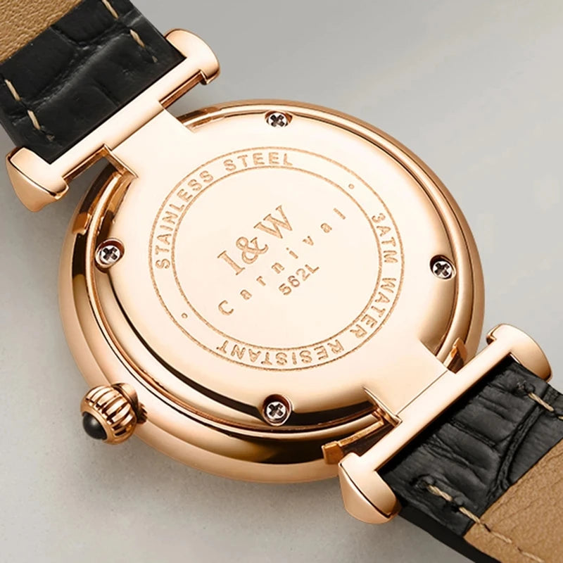 Montres Femmes CARNIVAL Brand Fashion Watches Ladies Luxury Girls Rose Gold Quartz Wrist Watch for Women Waterproof Reloj Mujer