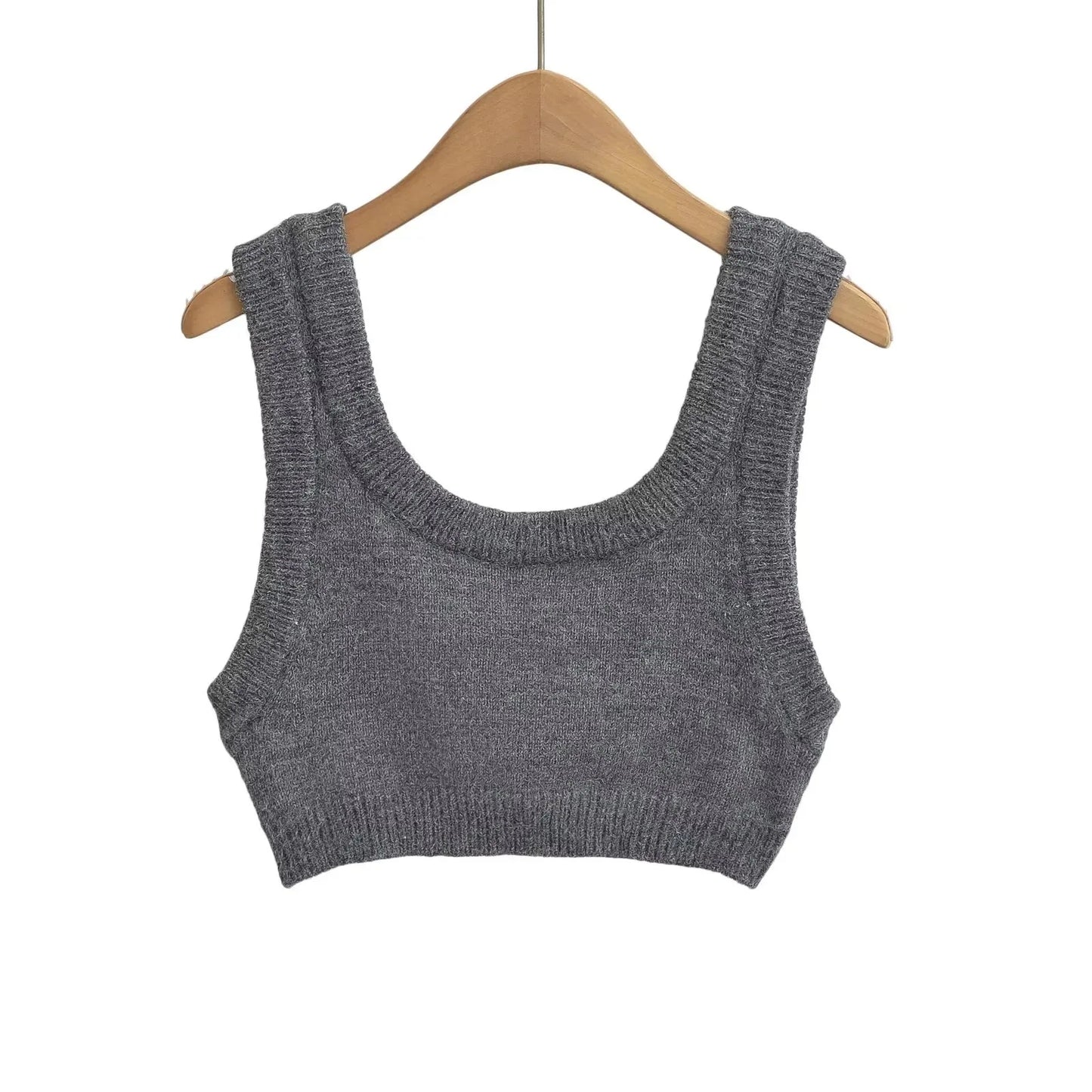 Joskaa Women Lapel Long Sleeve Single Breasted Cropped Shirt with Knitted Vest 2 Piece Set 2024 Summer Fashion Tops Streetwear