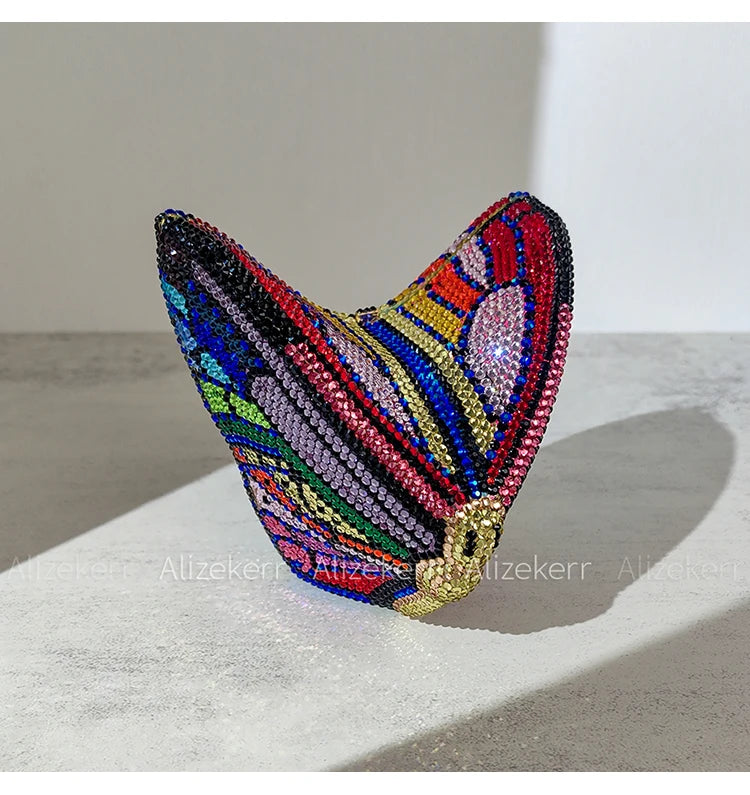 Alizekerr Butterfly Diamond Evening Bags Women 2025 Luxury Designer Gorgeous Rhinestone Clutch Purses And Handbags Wedding Party