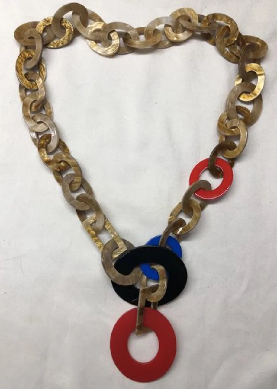 Punk Acrylic Choker Necklace With Geometric Pendant for Women