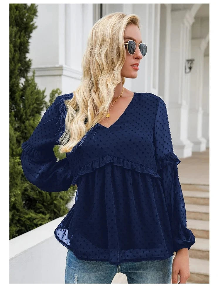 Spring Summer New Women's Black Lace Collar Maternity Shirt Sheer Long Sleeve Drawstring Design for Expectant Mothers
