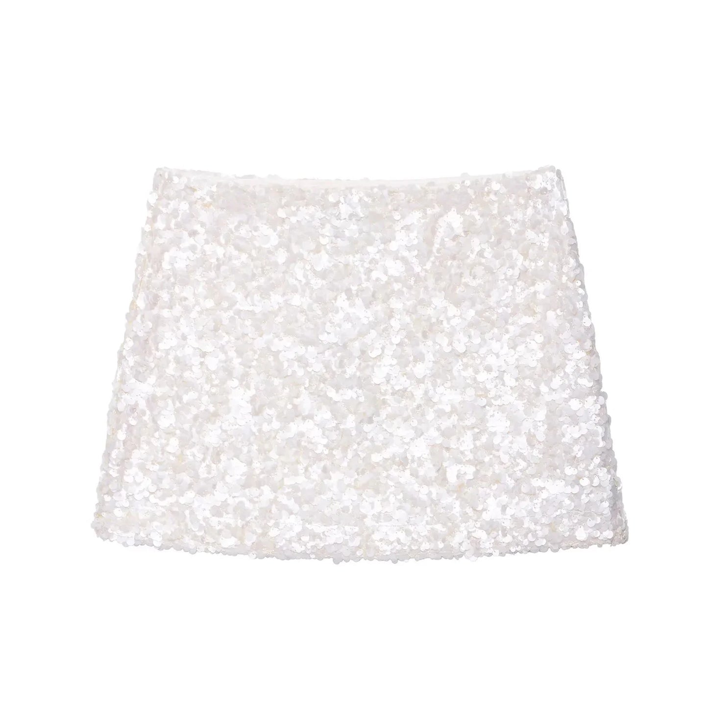 TRAFZA 2025 Spring Summer Sexy Butter Yellow Women Skirts Fashion Streetwear Beading Solid Straight Chic Ladies Mini Skirts