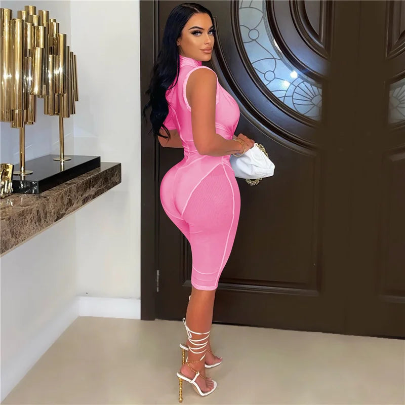 Sexy Mesh Patchwork See Through Skinny Playsuit Women One Shoulder Draped Hollow Out One Piece Rompers Party Club Jumpsuit Short
