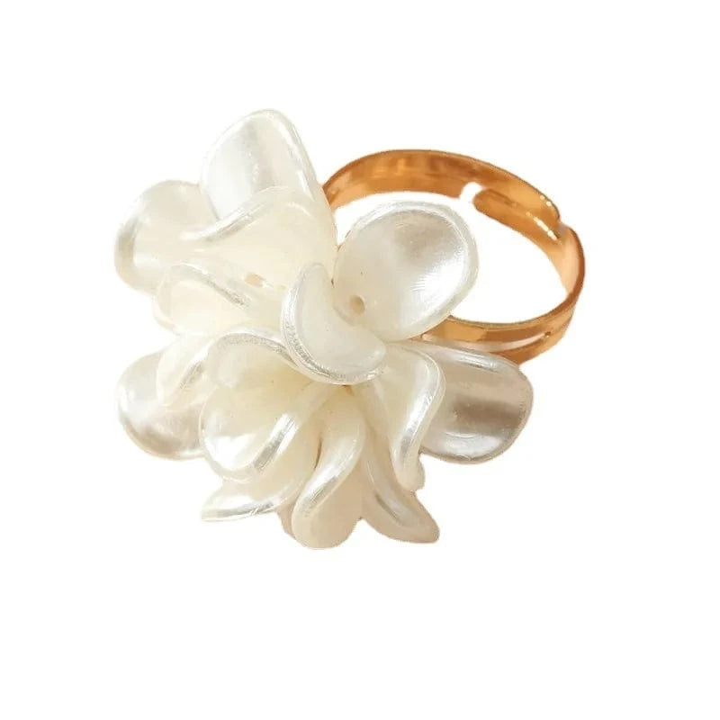 Exaggerated Flower Ring Fashionable Temperament French Rings Female