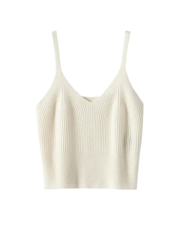 Spring Autumn Women Sweater Vest 100% Cashmere Vest V-neck Vest Short Simple Style Cashmere Sweater Vest Luxury Soft Comfy Tops