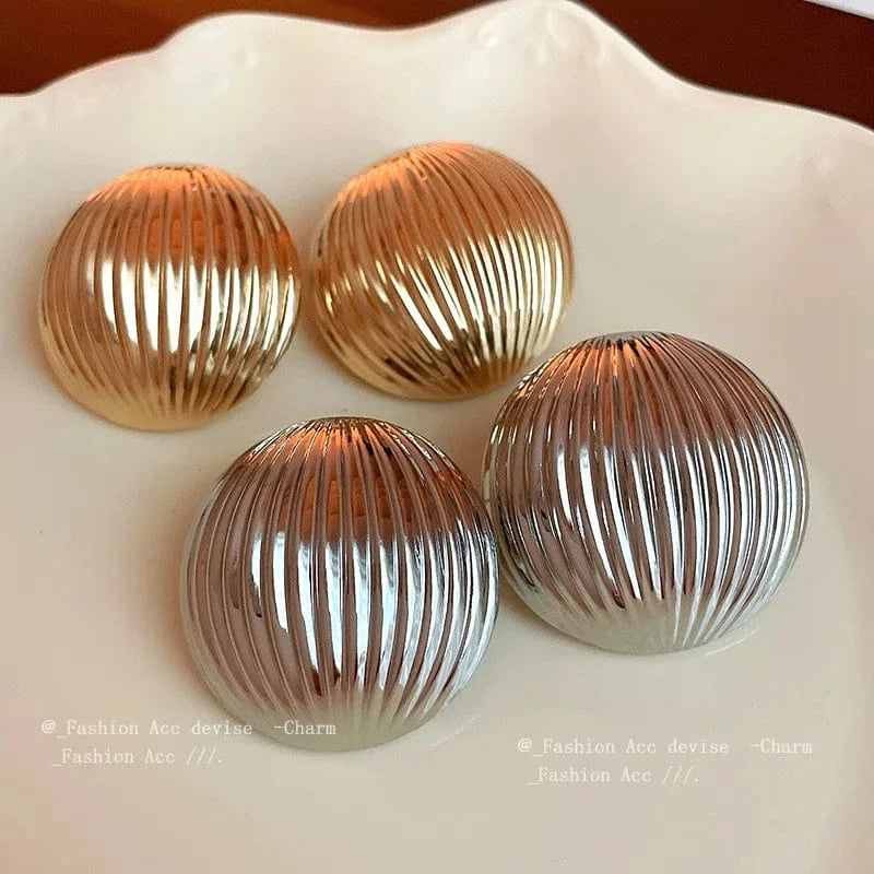 Metal Round Earrings Exaggerated Fashionable Style Geometric Jewelry Wholesale Girl