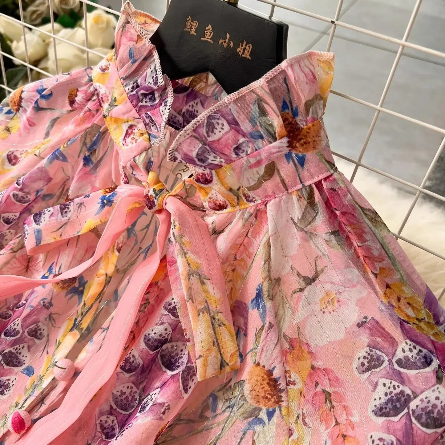 Women's Outfits Bright Silk Chiffon Shirt Blouse Top + Belt Shorts Two Piece Sets Summer Holidays Lavender Flower Shorts Suit