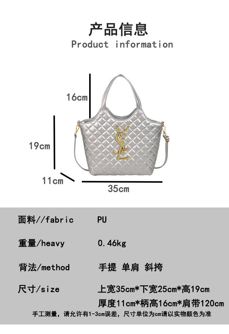 2025 Spring New Style Large Women's Bags, Letter-patterned Large-capacity Tote Bags, Underarm Bags, Fashionable and Versatile