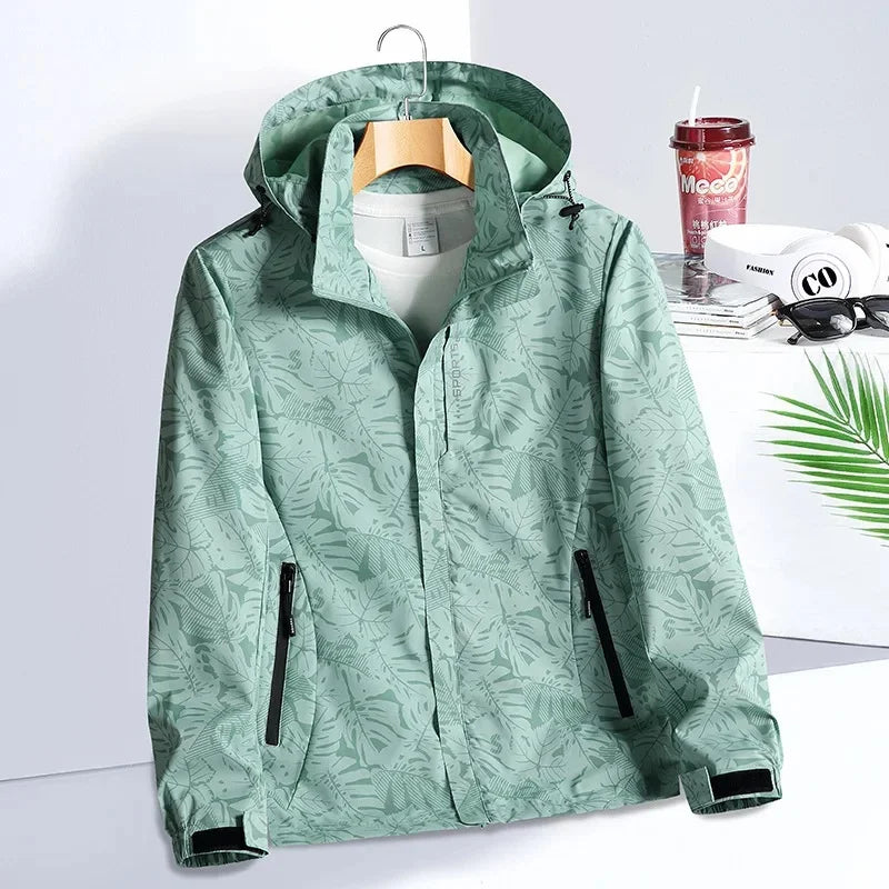 Spring Autumn Camouflage Lightweight Women's Outdoor Waterproof Casual Jacket Couple's Hiking Clothing Single Layer Windbreaker