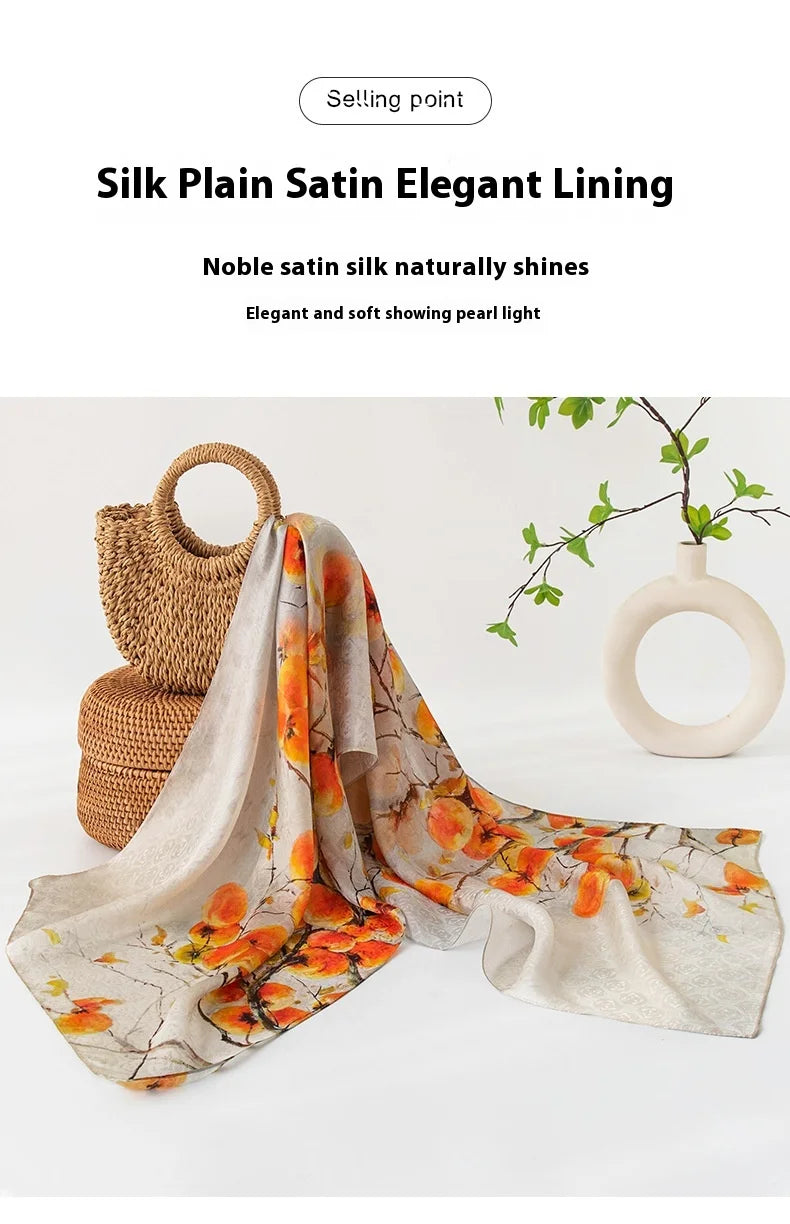 High-end women's new 100 mulberry silk scarf shawl cheongsam 170 * 55cm