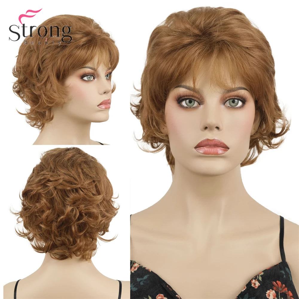 Capless Red Short Pixie Cut Natural Synthetic Wig For Women