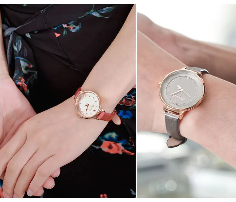Thin Lady Women's Watch Fine Fashion Luxury Style Hours Dress Bracelet Leather Classic Girl Birthday Gift Julius No Box