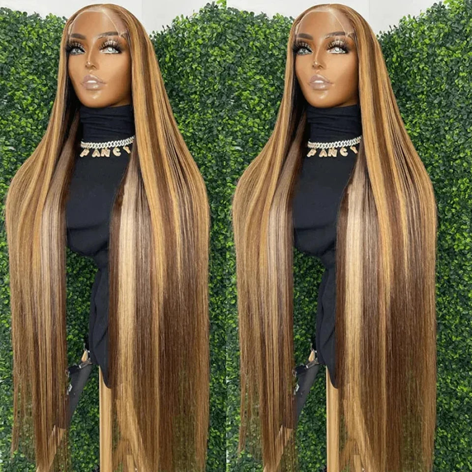 Highlight Wig Human Hair 13x4 13x6 Straight HD Lace Frontal Wig Blonde Ombre Hd Lace Front Human Hair Wgs For Women Colored Hair