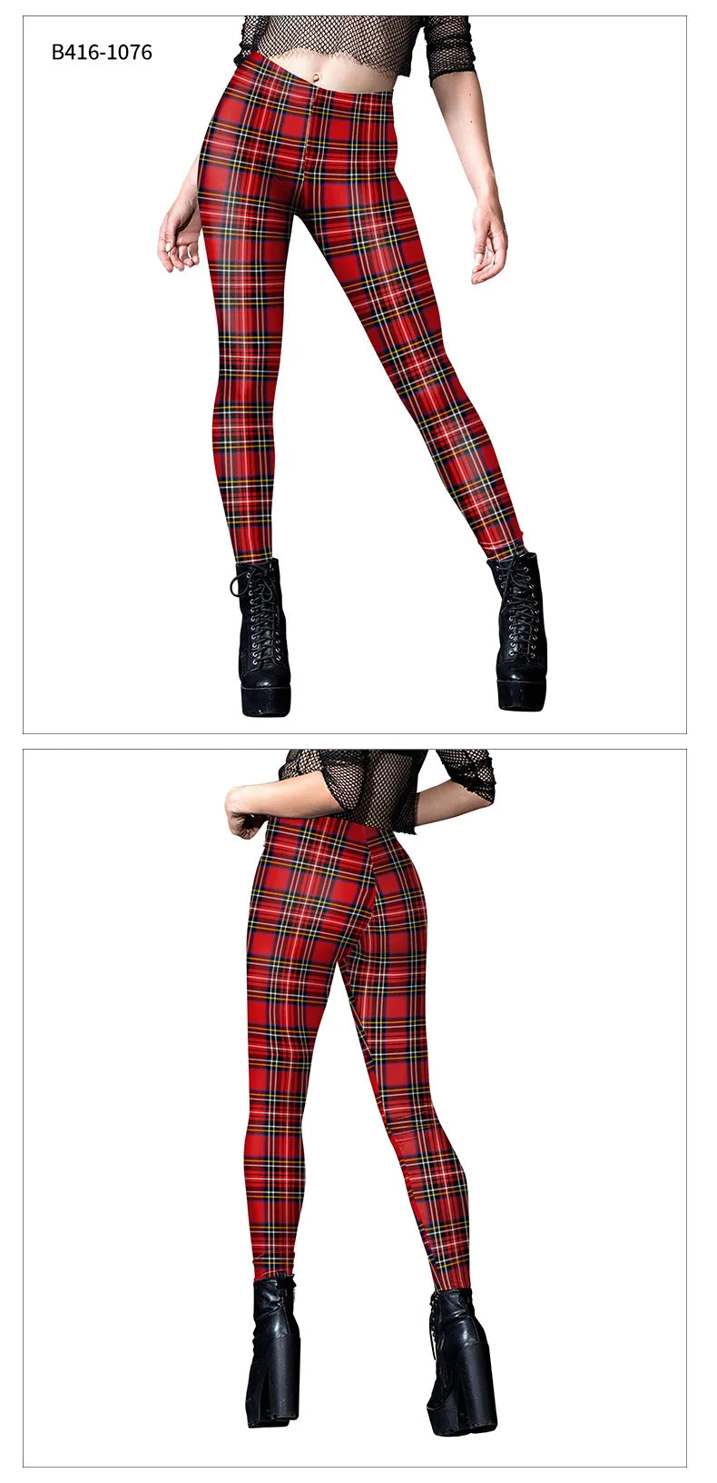 FCCEXIO Christmas Tree Print Leggings Women Party Sexy Tights Mid Waist Snowflakes Red Plaid Trousers Girls Casual Pants Bottom