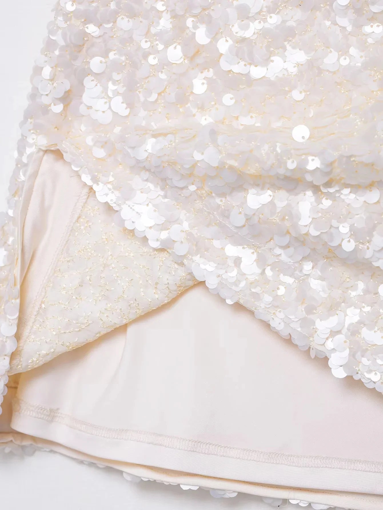 TRAFZA 2025 Spring Summer Sexy Butter Yellow Women Skirts Fashion Streetwear Beading Solid Straight Chic Ladies Mini Skirts