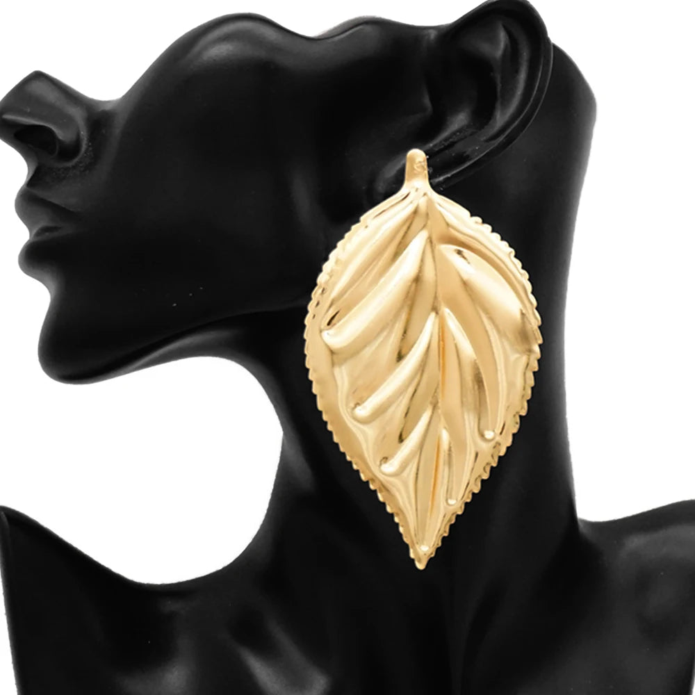 Fashion Jewelry Big Gold Color Round Geometric Earrings Dangle Drop Earrings For Women African Wedding Party Gifts