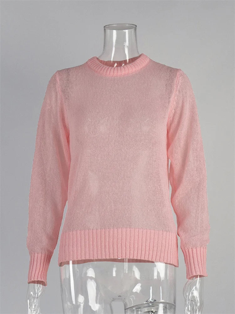 See Through Mesh Knit Sweater