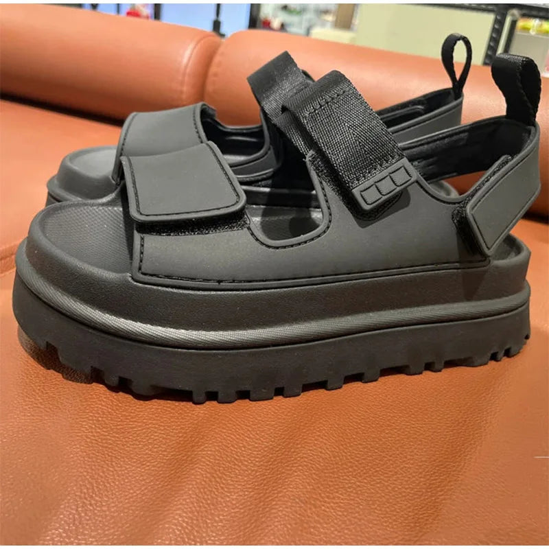 Brand Open Toe Thick-soled Sandals For Women Casual High Quality Fashion Comfort Thick-soled Shoes New Velcro Buckle Sandals