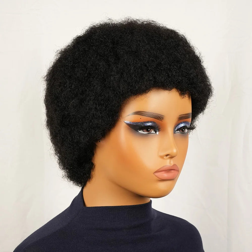 Short Brazilian Twisted Curly Remy Human Hair Wig For Women