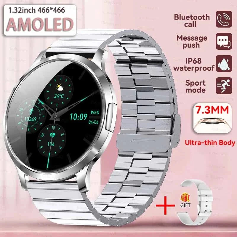 2025 New Smart Watch For Women 1.32"HD AMOLED Screen IP68 Waterproof Heart Rate Women Health Ladies Smartwatches For Android ios