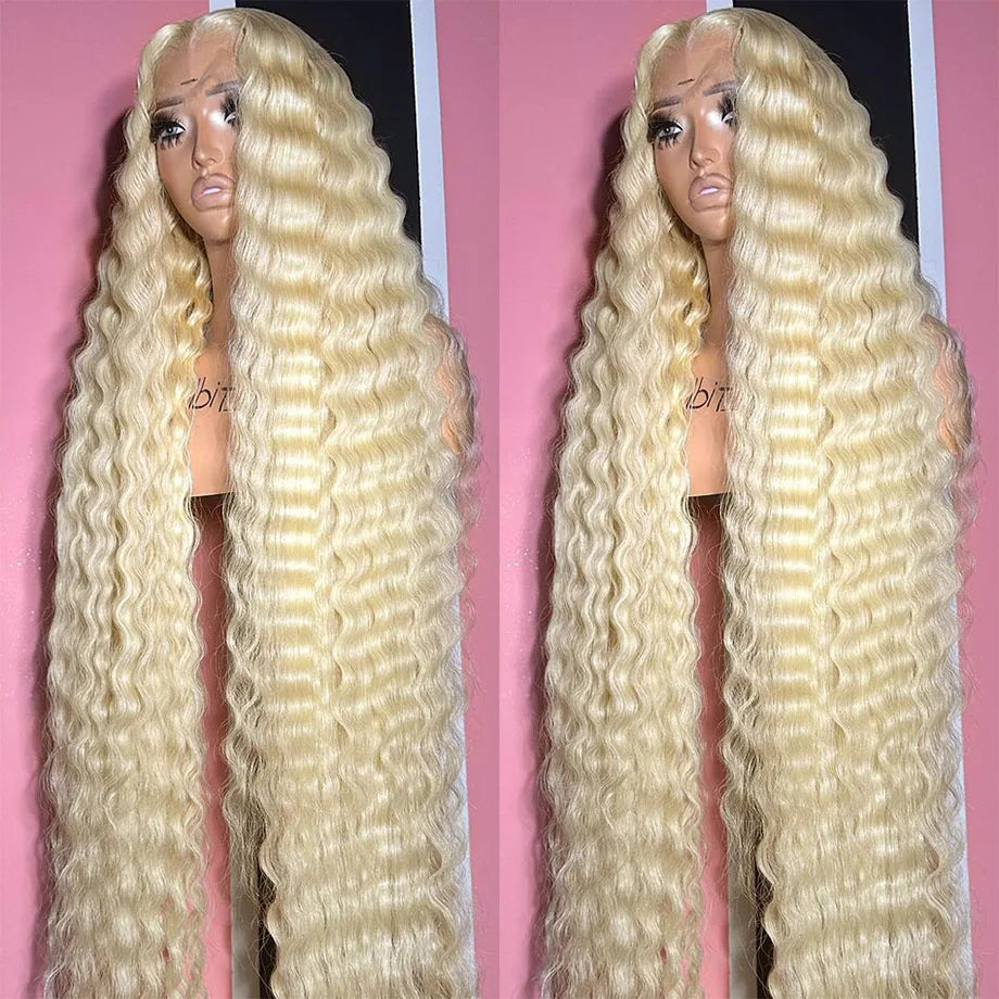 613 Hd Lace Frontal Wig 13x6 Human Hair Wigs Honey Blonde Wigs Curly Lace Front Wigs Human Hair 13x4 HD Deep Water Wave Lace Wig