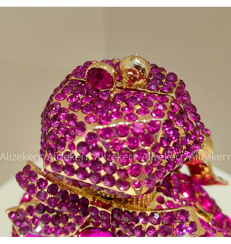 Alizekerr Perfume Bottle Crystal Evening Bags Women Gorgeous Boutique Bow Diamond Metal Clutch Purses And Handbags Wedding Party