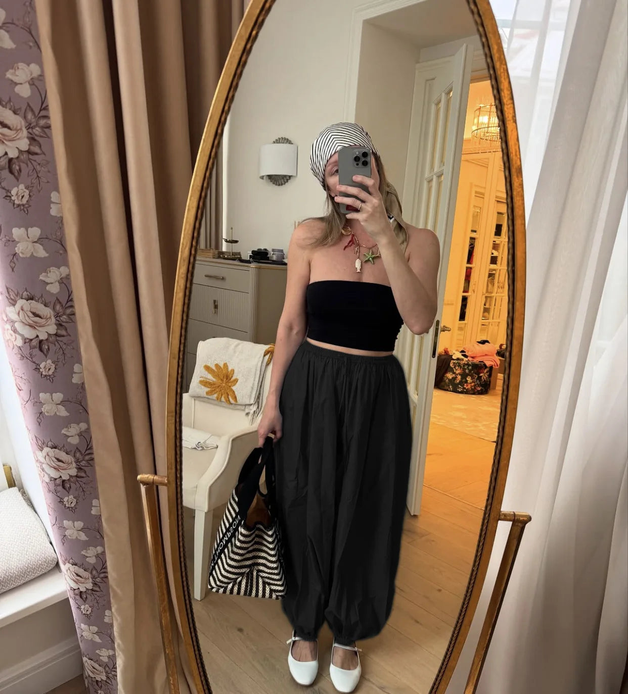 Tossy Summer Fashion Pocket Bloomers Female Trousers Pleated Loose High Waist Patchwork Bandage Streetwear Wide Leg Women Pants