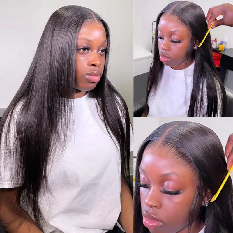13x6 Transparent Lace Frontal Brazilian 100% Human Hair For Women Pre Plucked 4x4 Straight Lace Frontal Closure Only