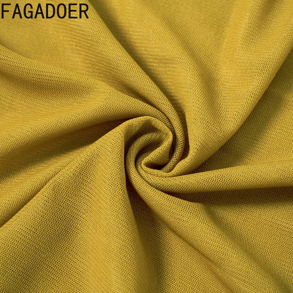 FAGADOER Y2k Fashion Mesh Letter Print 2 Piece Sets Woman Outfit See Through Short Sleeve Crop Top and Leather Short Streetwear
