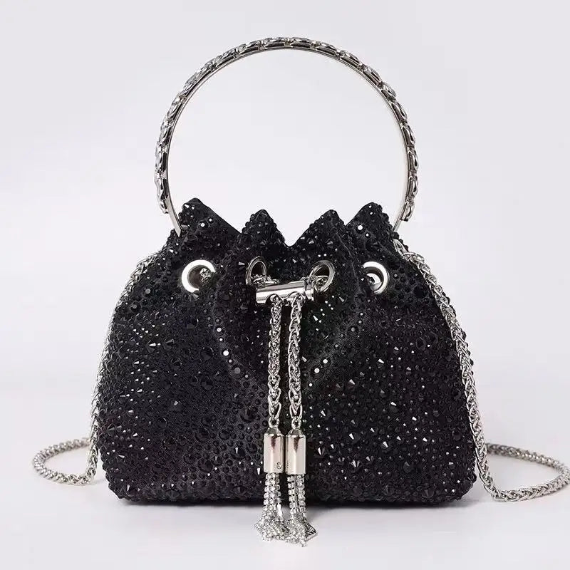 Luxury Designer Women's Handbag Crystal Shiny Rhinestones Diamond Evening Bag Wedding Party Clutch Purse Shoulder Crossbody Bag