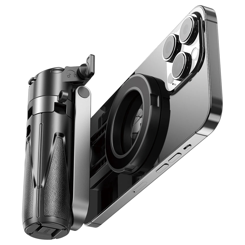 Magnetic Phone Tripod Wireless Phone Grip Selfie Stick Desktop Tripod for iPhone 16 15 14 13 12 Pro Max For Samsung phone holder
