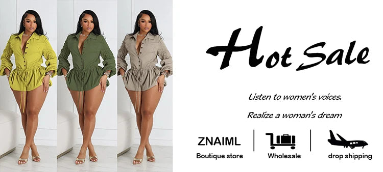 Znaiml Fashion Rompers Cargo Pants Playsuits Women Gray Turn Down Collar Long Sleeve Single Breasted Shorts Jumpsuits Streetwear