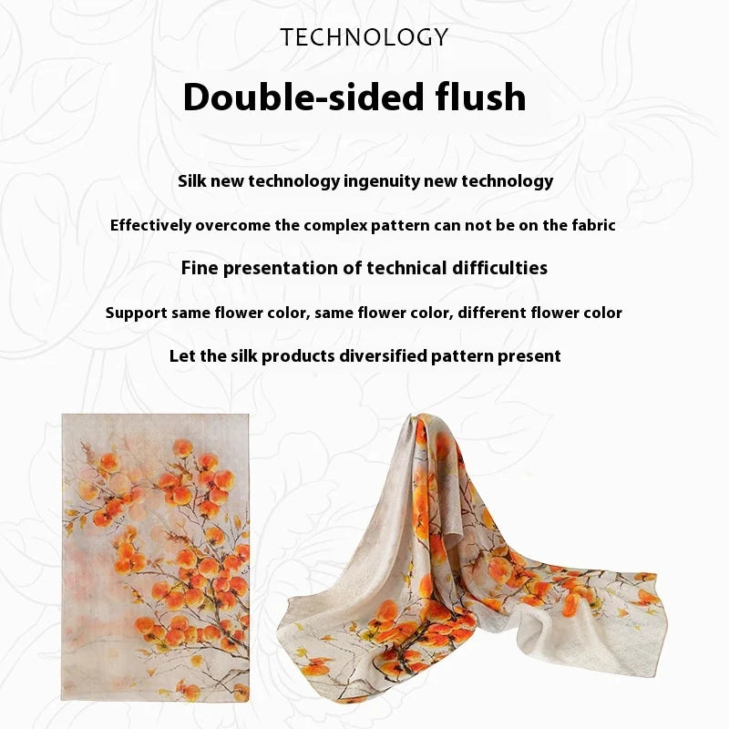 High-end women's new 100 mulberry silk scarf shawl cheongsam 170 * 55cm