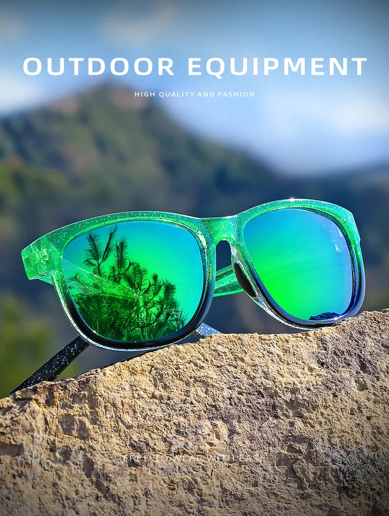 1 Pair Unisex Polarized Square Fashion Sunglasses - Lightweight Purple Glitter Frame, TAC Lenses for Outdoor Sports & Fashion