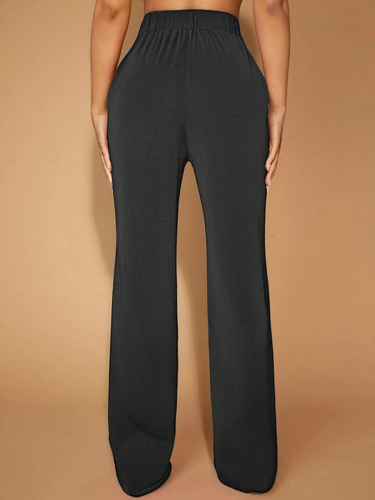 Spring Black Sexy Women's Trousers Streetwear Fashion Sequined New Pants Elegant Female Casual Slim Versatile Trousers Clothing