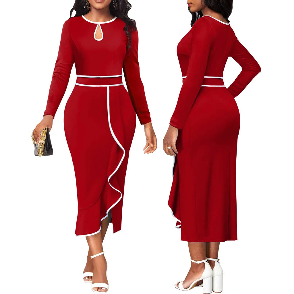 Sexy Fashion Lotus Leaf Women's Dress JX5773