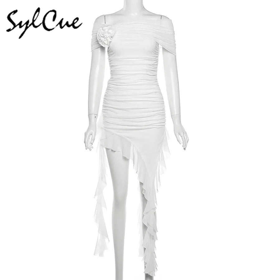 Sylcue Spring Bachelor Party Sweet Gentle Intellectual Tight Character Hot Mature Beautiful Girl Chest Tassel Dress
