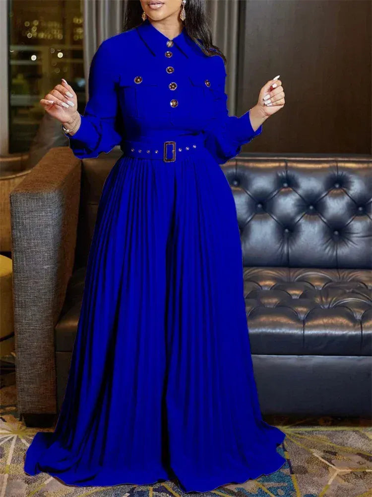 Belted Office Ready Maxi Jumpsuit