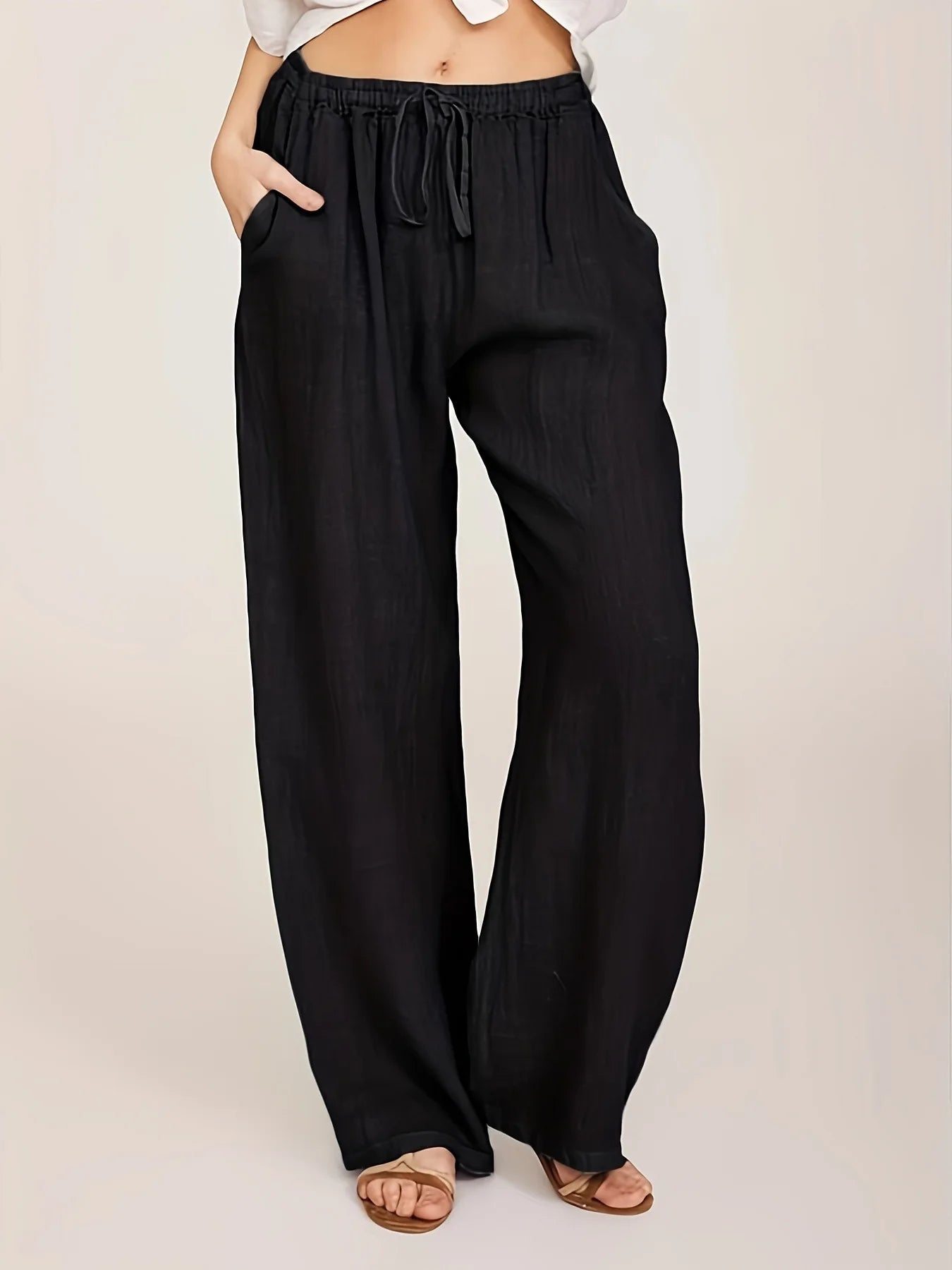 plus Size Women's Loose Cotton Linen Casual Pants 2026 New Style European And American Loose Fit Trousers for Women