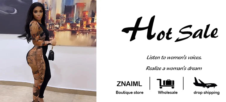 Znaiml Sexy Print Splicing Two Piece Sets Women O Neck Long Sleeve Crop Top and Pants Bodycon Matching Outfits Street Tracksuits