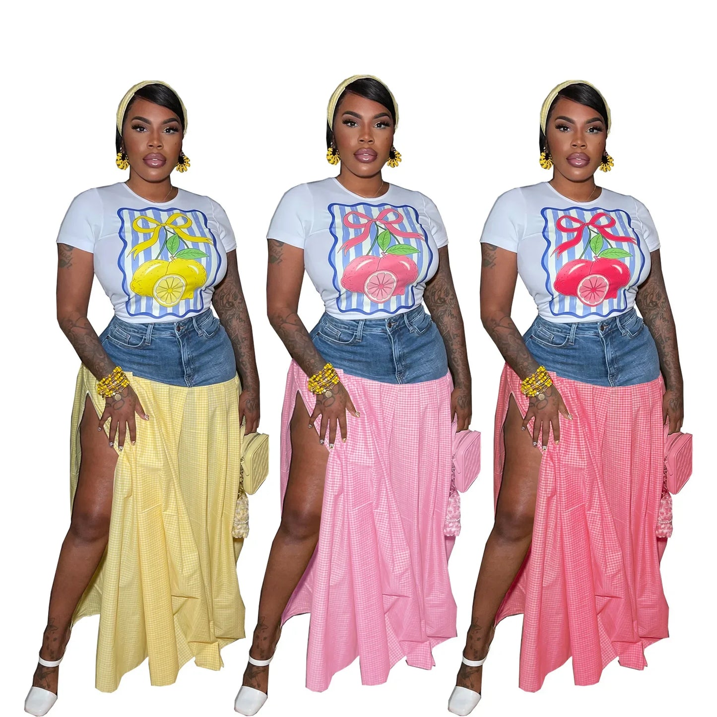 2 Piece Women Set Dashiki African Clothes Summer Autumn New Fashion Short Sleeve Top And Skirt Suit Party Lady Matching Sets