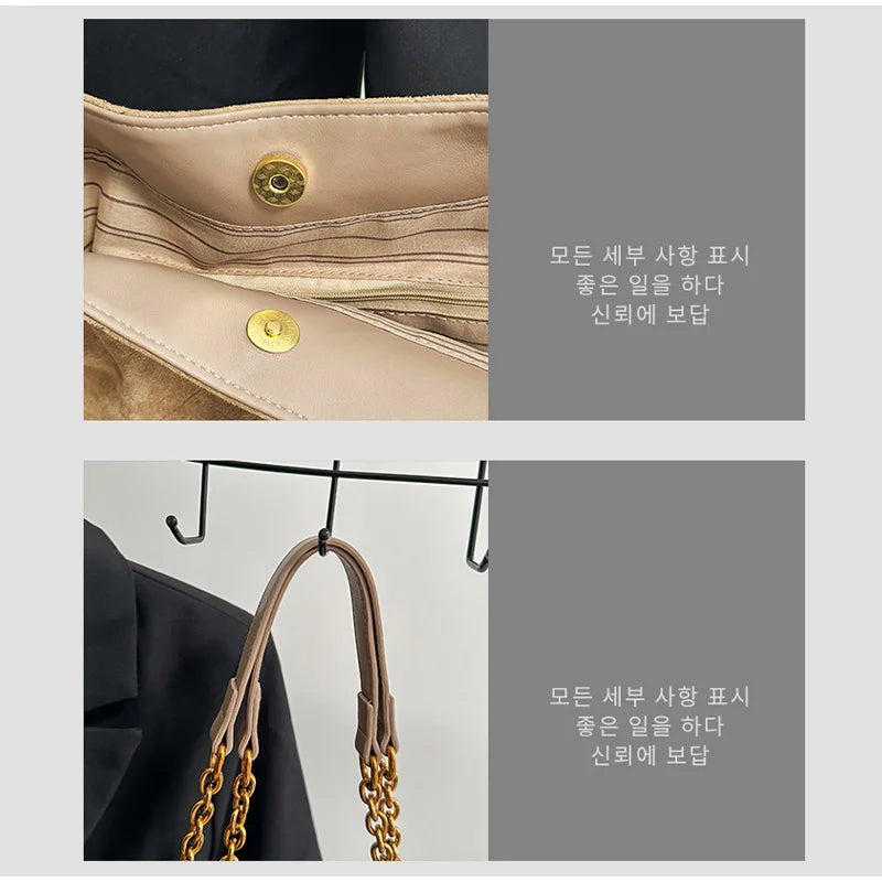 Brand Diamond-shaped Underarm Bag New Women Luxury Retro Fashion Versatile Drawstring Chain Bag Textured Hardware Shoulder Bag