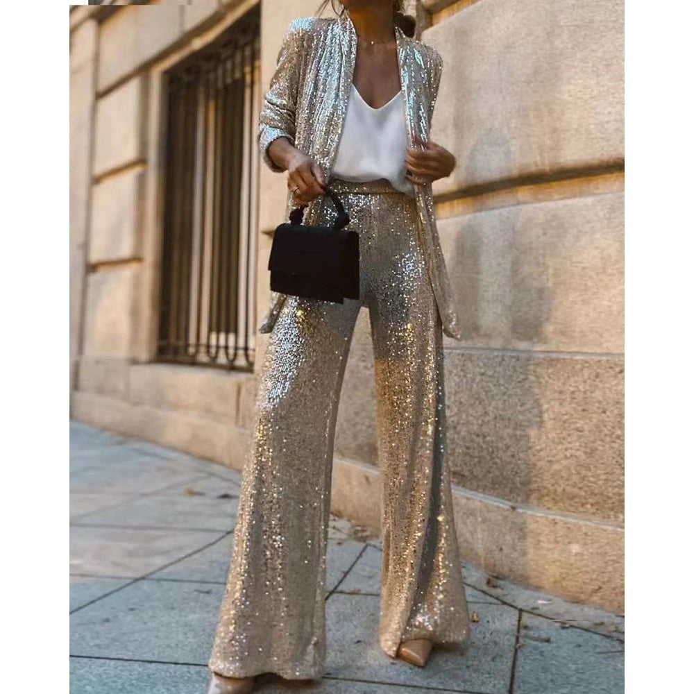 Korean Style Sequined Set
