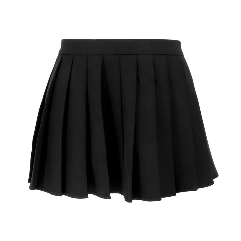Sexy Sweet Mini Skirt Women Summer New Streetwear Fashion Black Pleated Skirt Solid Casual Club Elegant Party Short Skirt Lady