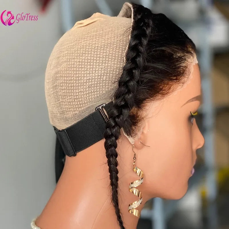 High Quality 12 Inch Ear To Ear Braided Hairpiece Bleached Knot Full 13x4 Lace Frontal Human Hair Extension Easy To Wear Natural