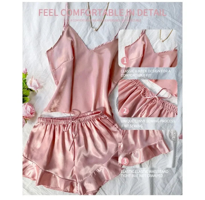Two Piece Sets Womens Outifits Sexy Backless Camisole Shorts Thin Home Wear Fashion and Simple Pajamas Suit Y2k Summer 2024 New