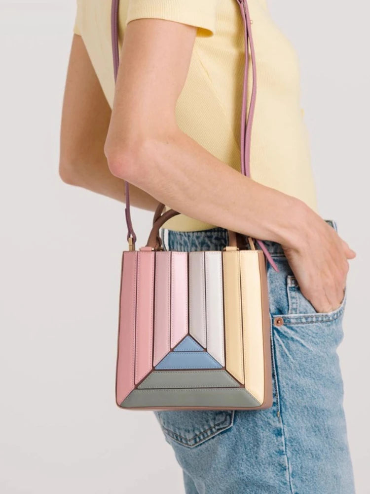 Designer Brand Cross-body Bag New Color Clash Pleated Fashion Shoulder Handbags for Women Bolsos Mujer Hot Selling