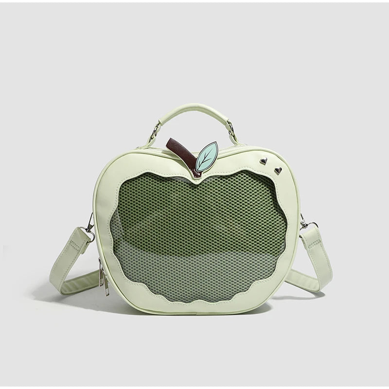 Women's multifunction handbag cute sweet apple shape fashion design large capacity handbag  new versatile niche transparent bag