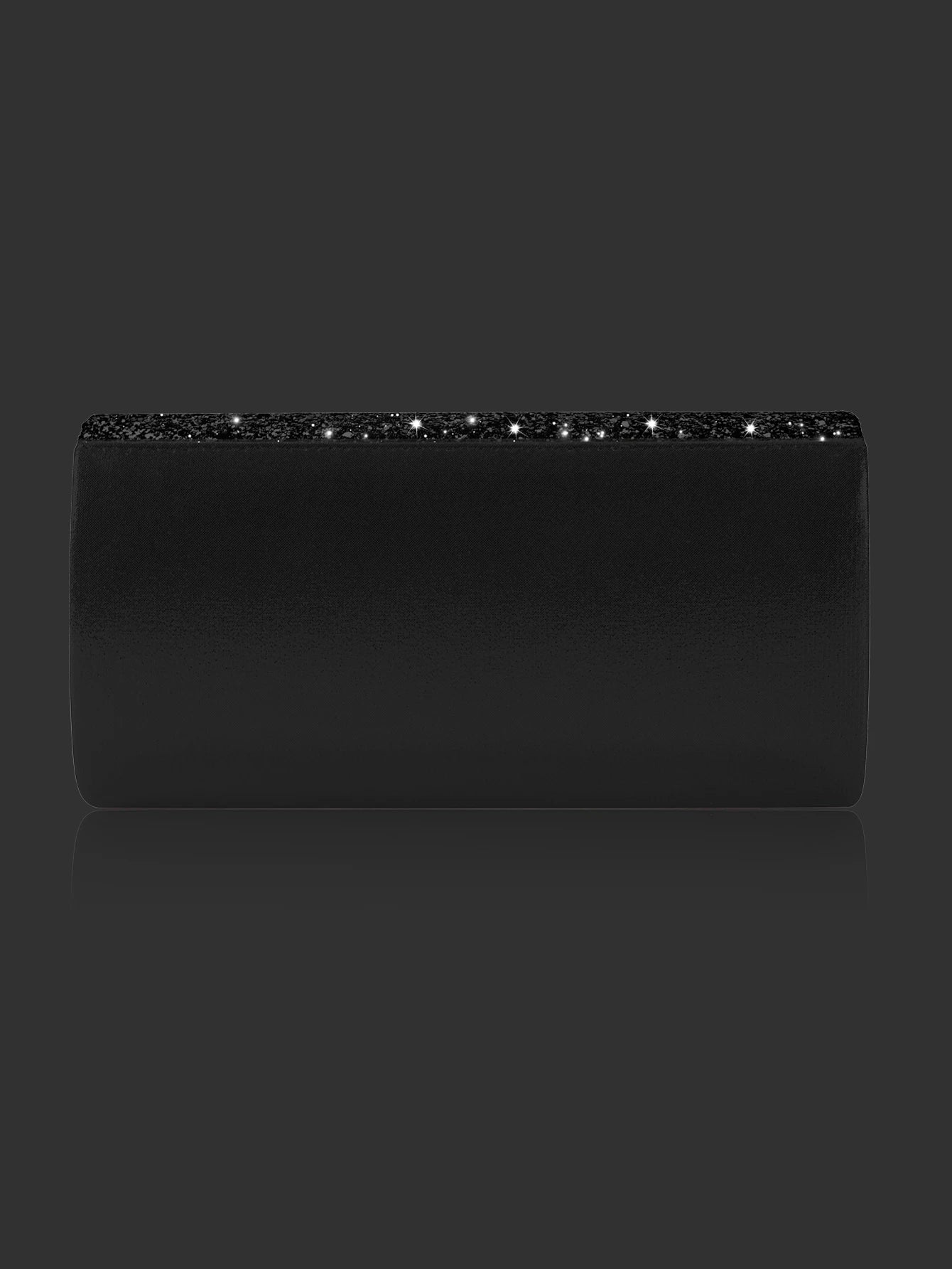Sparkling and luxurious sequined evening clutch for women, paired with a gorgeous rhinestone necklace, earrings and bracelet set
