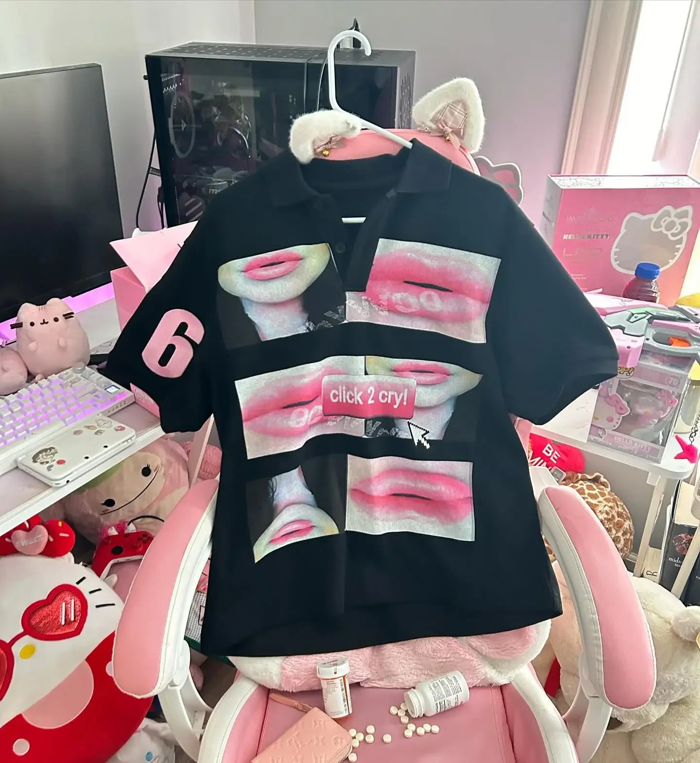 Fashionable and Versatile Street Ladies Shirt Lapel T Shirt American Style Print Design Loose and Breathable Casual Streetwear